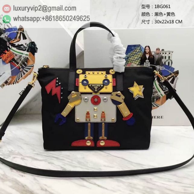 PRADA 1BG061 Black Women Tote Bags