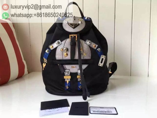 PRADA 1BZ032 Black Women Backpack Bags