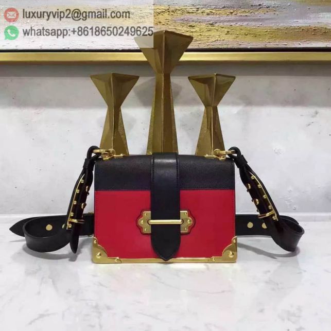 PRADA ionniere 2016 1BD045 Red Black Women Shoulder Bags