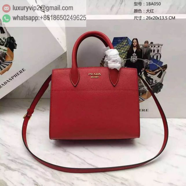 PRADA 2016 1BA050PRADA biblioteque bag Red Women Tote Bags