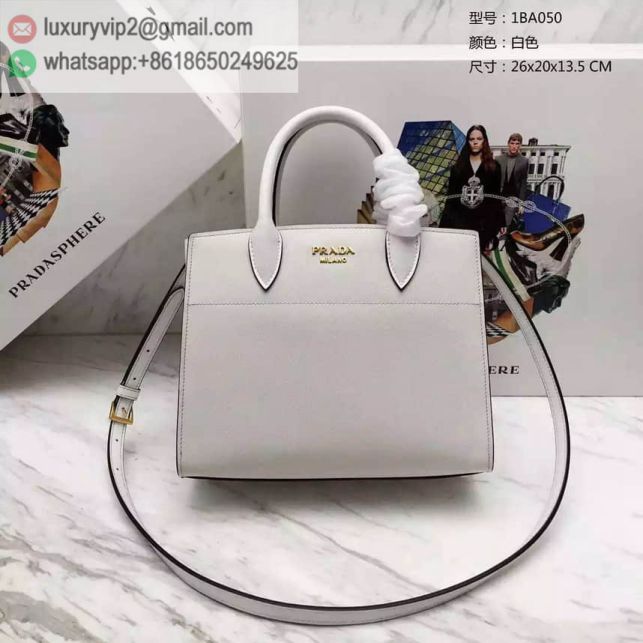 PRADA 2016 1BA050PRADA biblioteque bag White Women Tote Bags