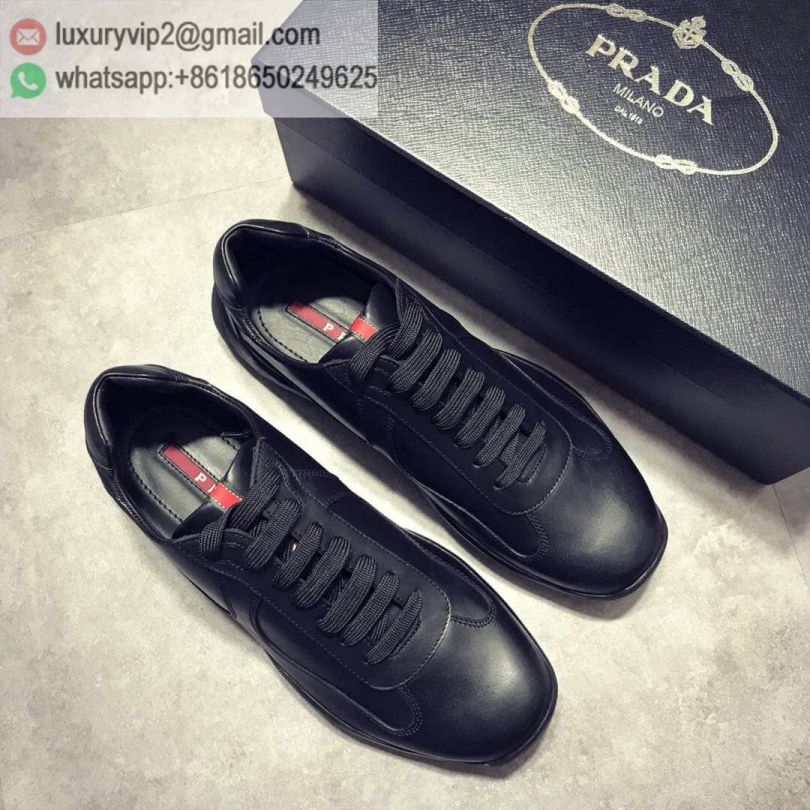 PRADA 2018 Causal Leather Shoes Men Sneakers