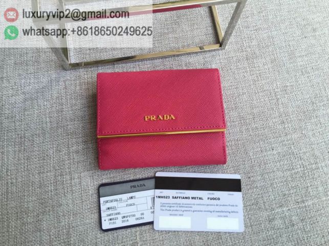 PRADA Flap Short 1MH523 Red Women Wallets