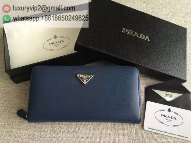 PRADA Zip 2M1317 Blue Men Wallets