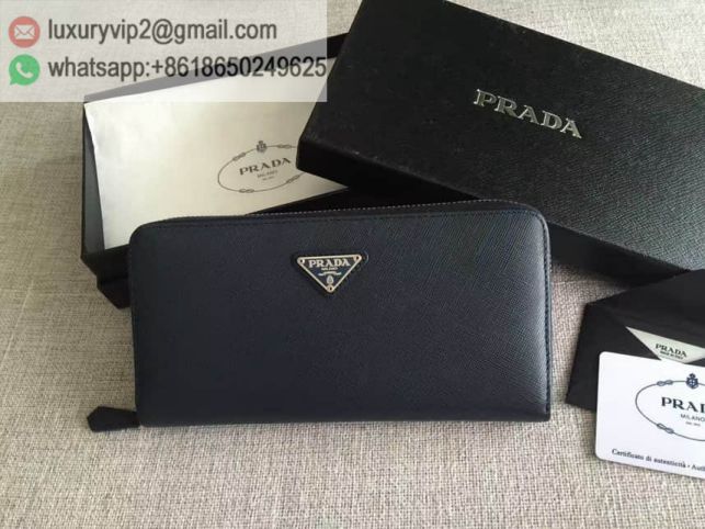 PRADA Zip 2M1317 Navy Men Wallets