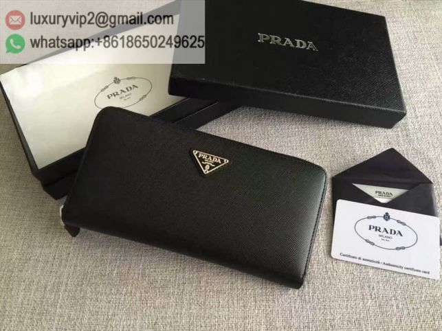 PRADA Zip 2M1317 Black Men Wallets