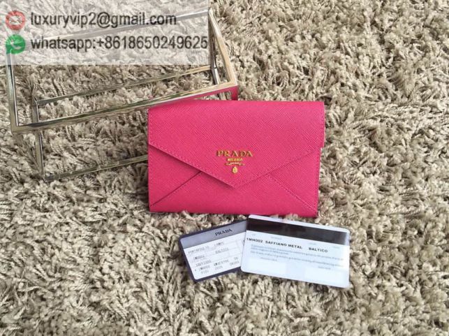 PRADA Leather Short 1MH002 Red Women Wallets