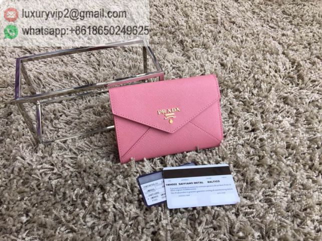 PRADA Leather Short 1MH002 Pink Women Wallets