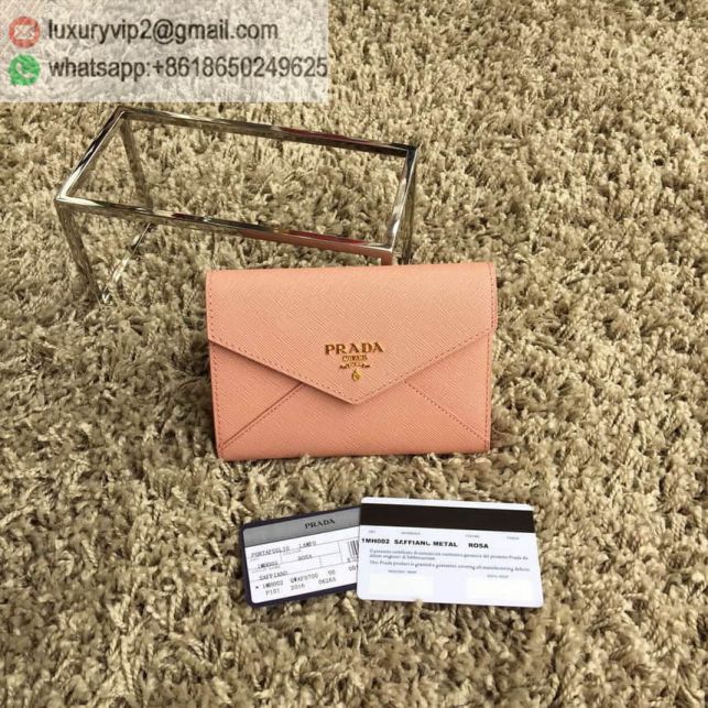 PRADA Leather Short 1MH002 Pink Women Wallets