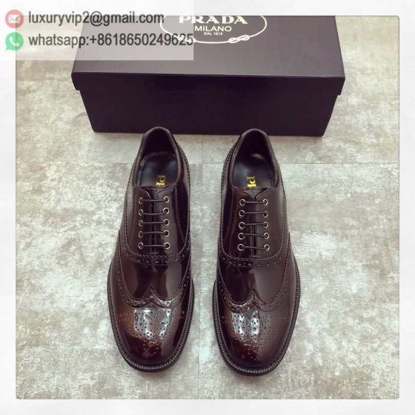 PRADA 2018 Men Leather Shoes