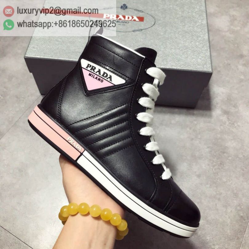 PRADA 2018 Causal Leather High Sneakers 1T348I_3G4I_F0 Women Shoes