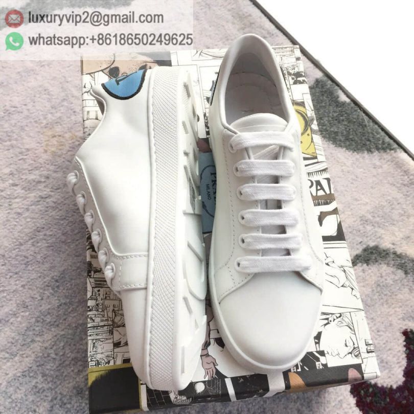 PRADA 2018ss NAPPA Leather White Women Shoes