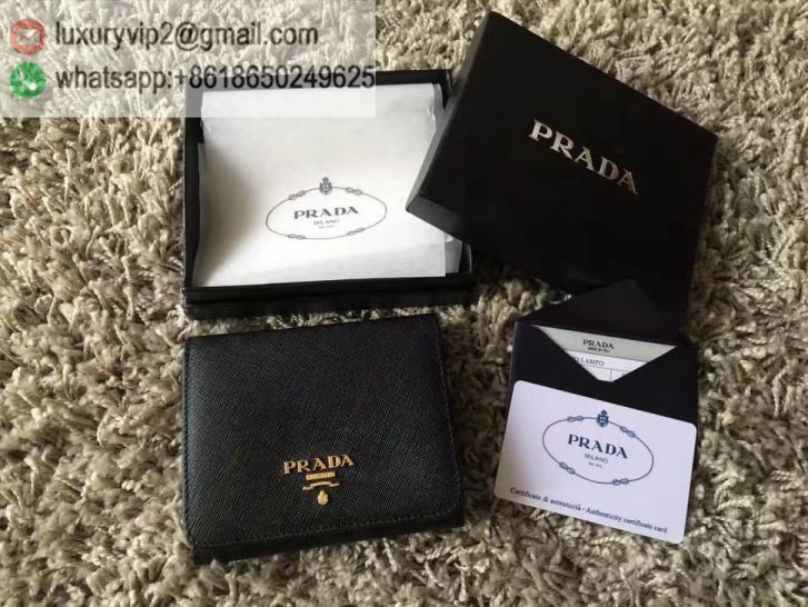 PRADA Tri-fold Short 1M0176 Black Women Wallets