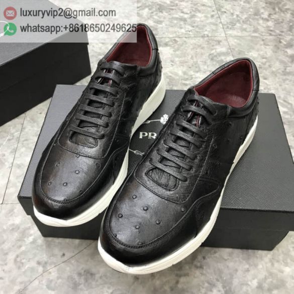 PRADA 2018 Ostrich Men Leather Sneakers