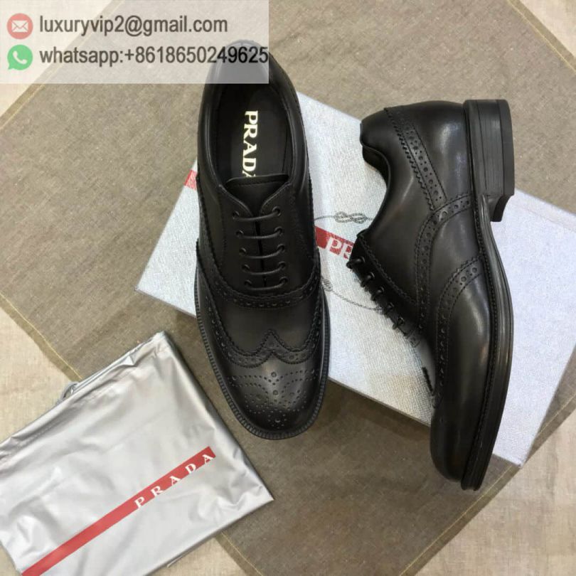 PRADA Black Men Leather Shoes