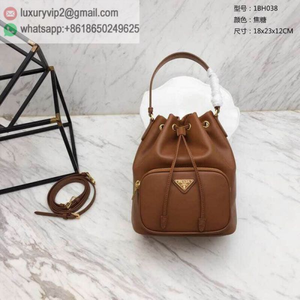 PRADA Leather 1BH038 Women Bucket Bags