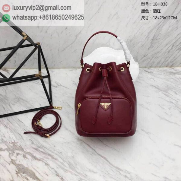 PRADA Leather 1BH038 Women Bucket Bags