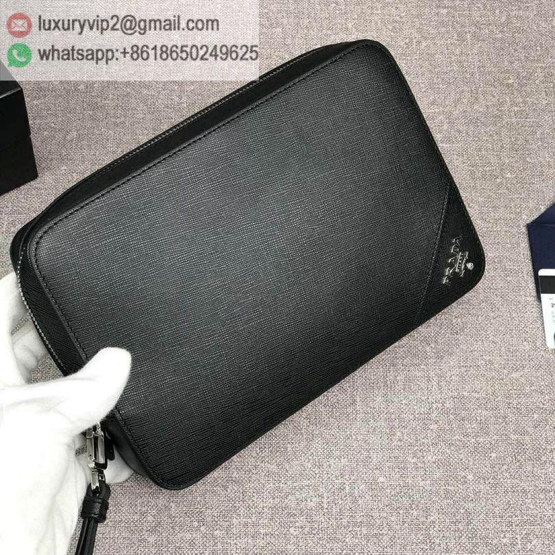 PRADA 2VF017 Navy Men Clutch Bags