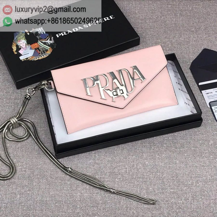 PRADA logo 1MF175 Pink Women Clutch Bags