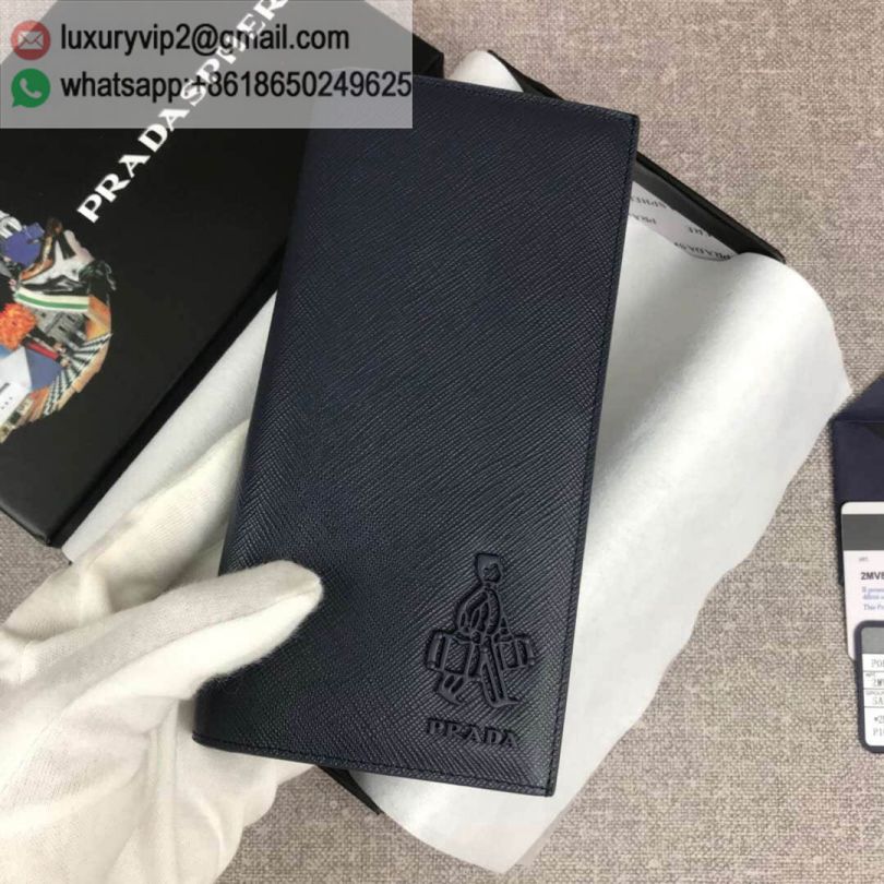 PRADA Zip 2MV836 Navy Men Wallets