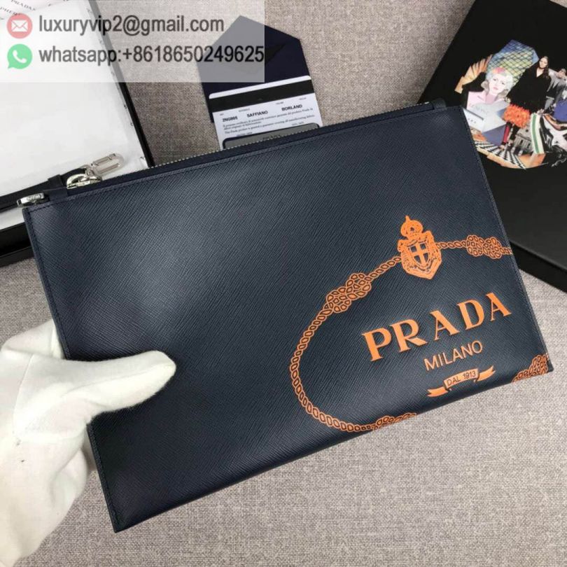 PRADA 2NG005 Navy Men Clutch Bags