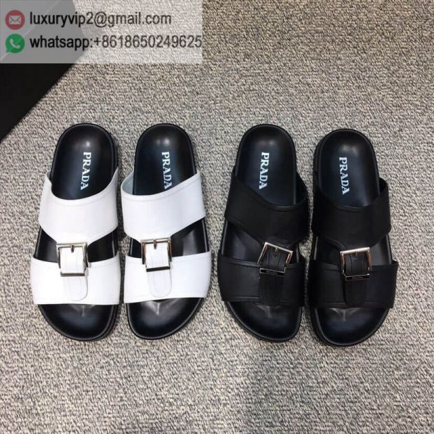 PRADA White Men Slippers Shoes