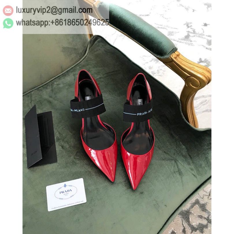 PRADA Patent Logo High Women Shoes