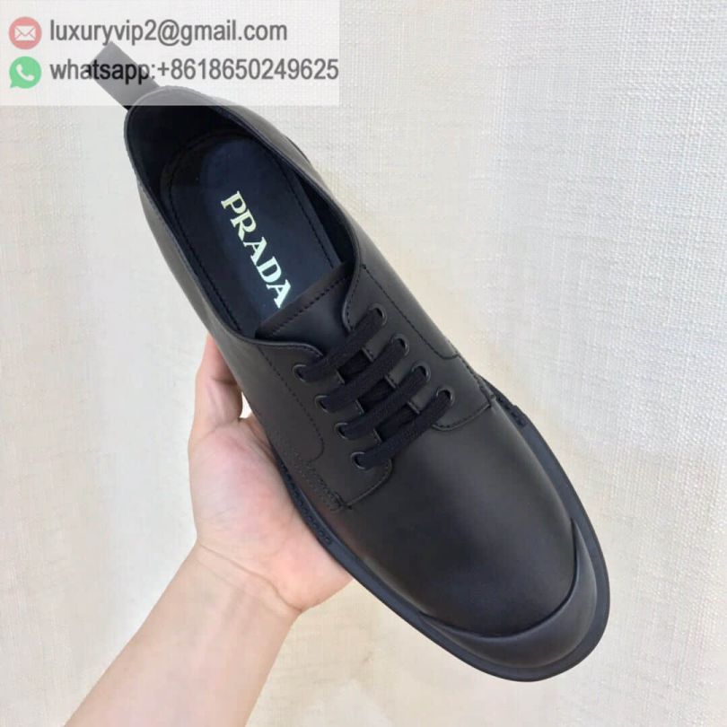 PRADA Black Men Leather Shoes