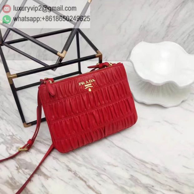 2017 PRADA 1BH046 Crossbody Red Women Shoulder Bags