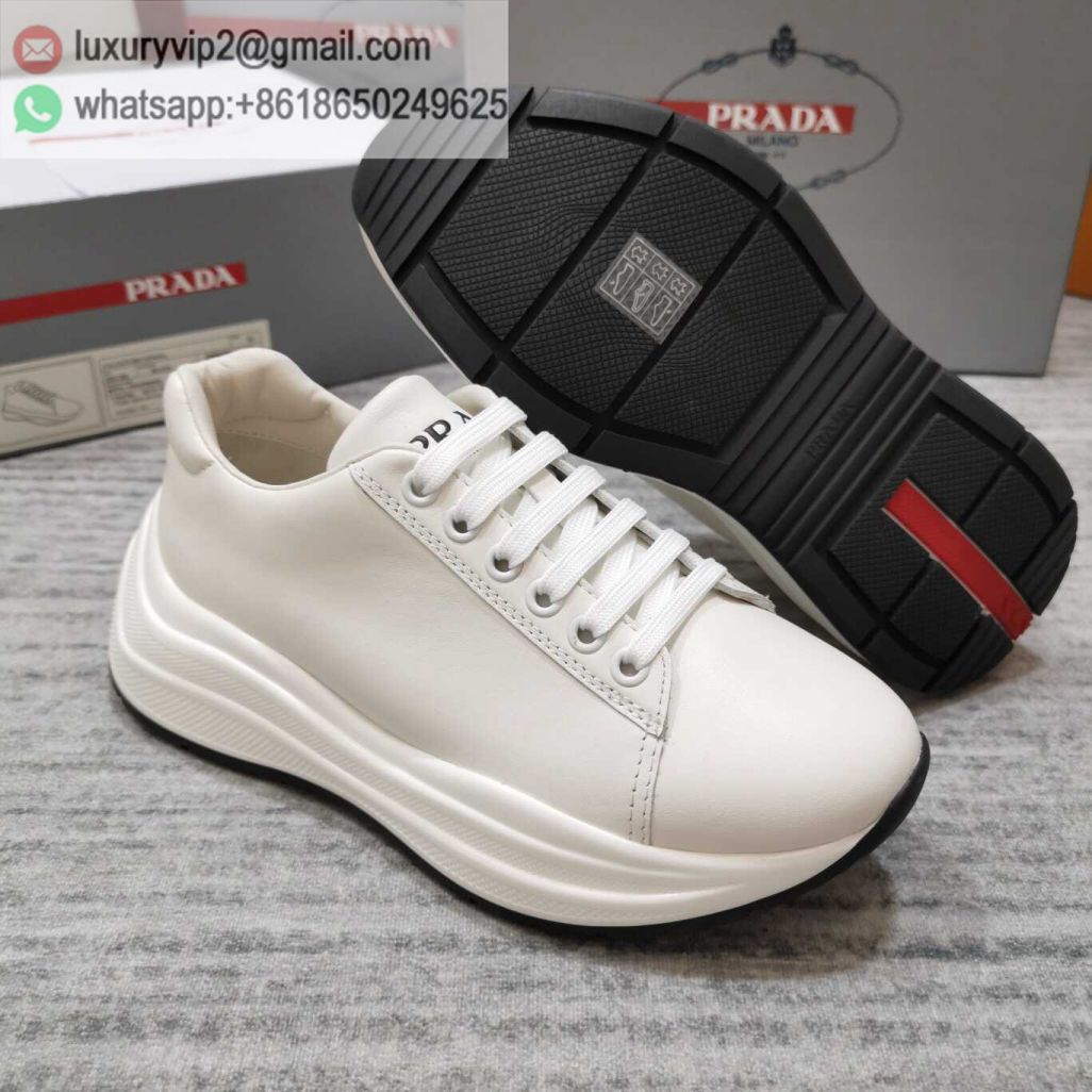 PRADA Platform Leather Sneakers Women Sneakers