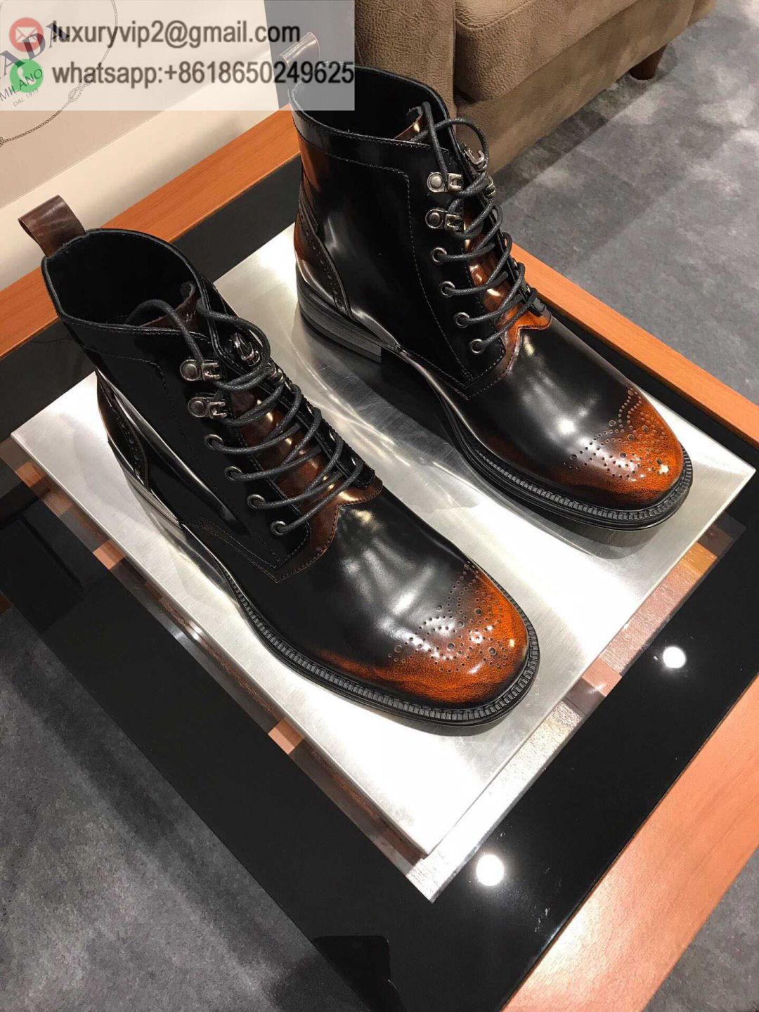 PRADA 2019 Leather Men Ankle Boots