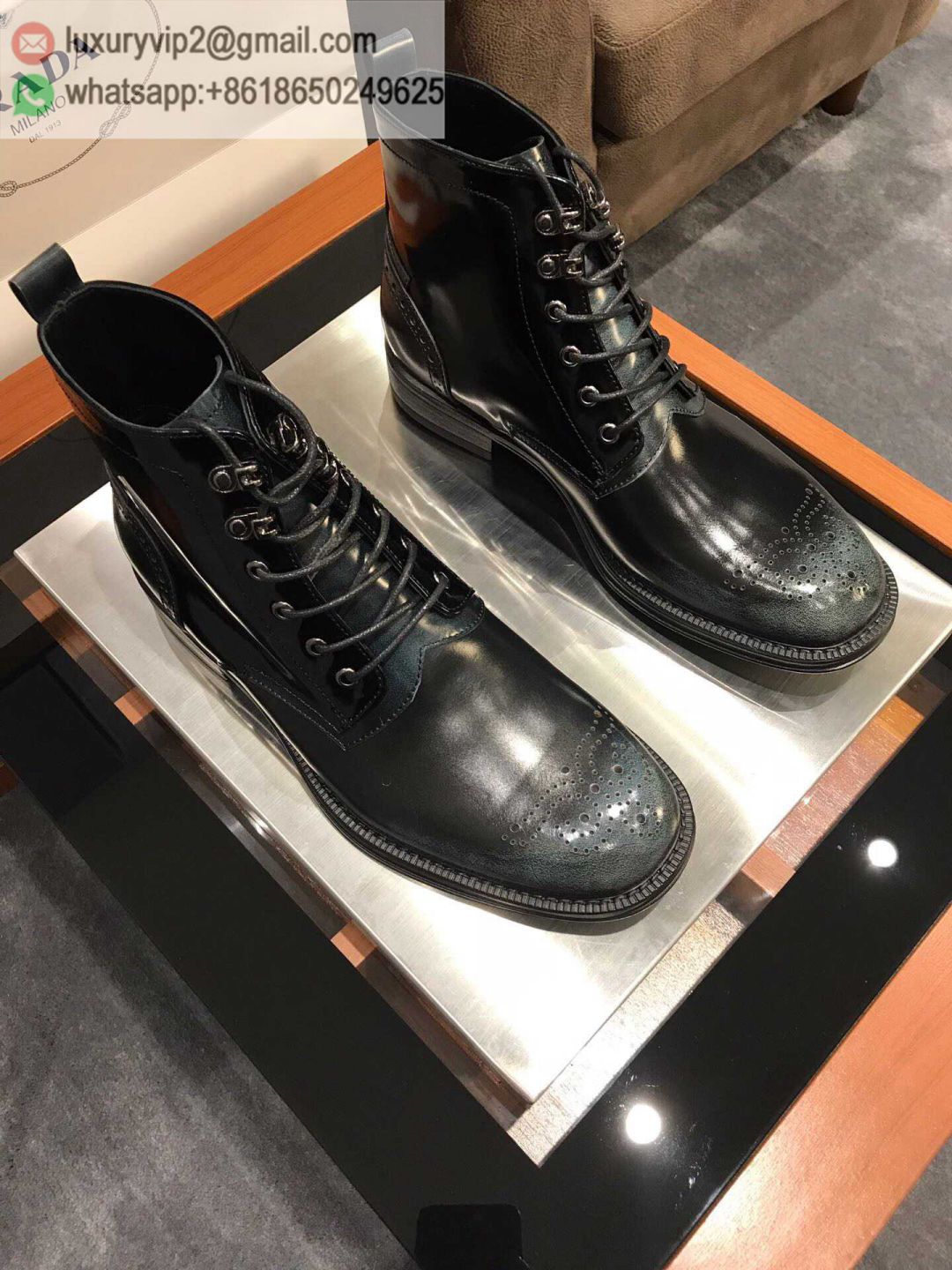 PRADA 2019 Leather Men Ankle Boots