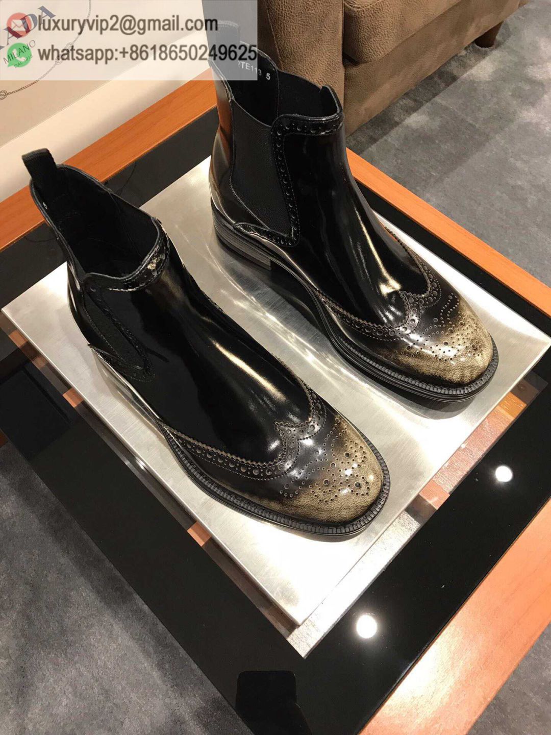 PRADA 2019 Leather Men Ankle Boots