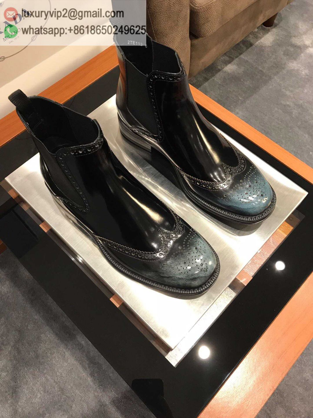 PRADA 2019 Leather Men Ankle Boots