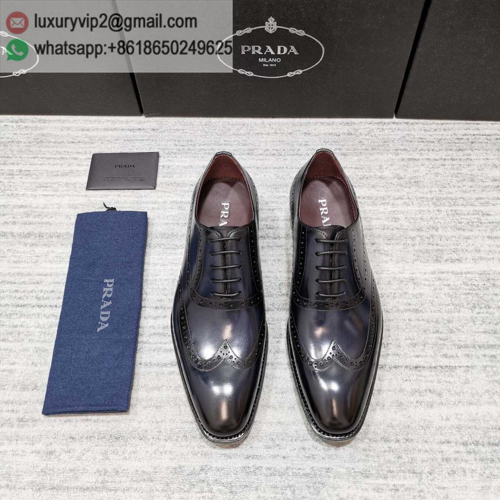 PRADA Leather Shoes Leather Oxford Men Shoes