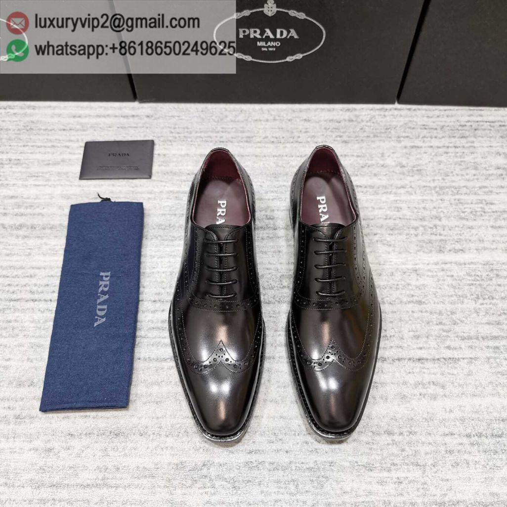 PRADA Leather Shoes Leather Oxford Men Shoes