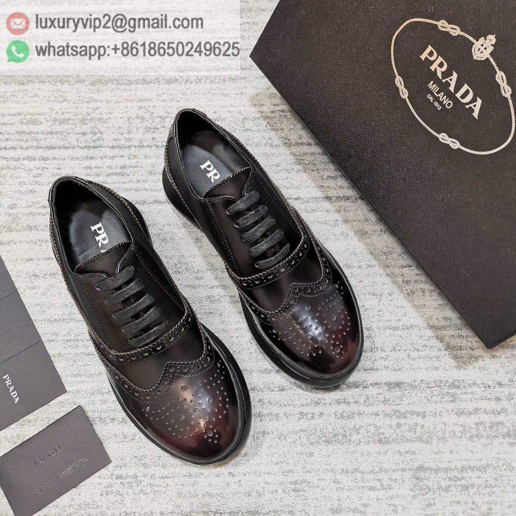 PRADA Platform Sneakers Men Leather Shoes