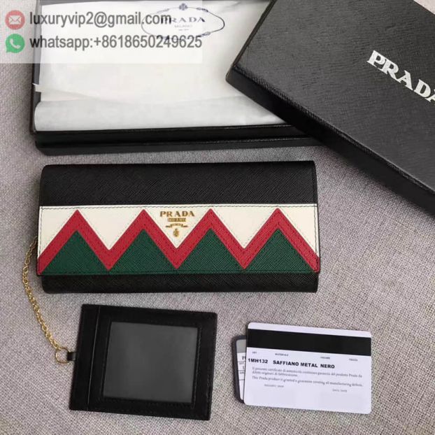 PRADA Black Flap 1MH132 Women Wallets