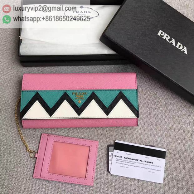 PRADA Pink Flap 1MH132 Women Wallets