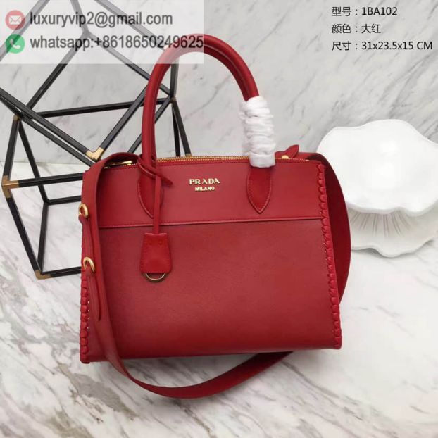 PRADA paradigme bag 1BA102 Red Women Tote Bags