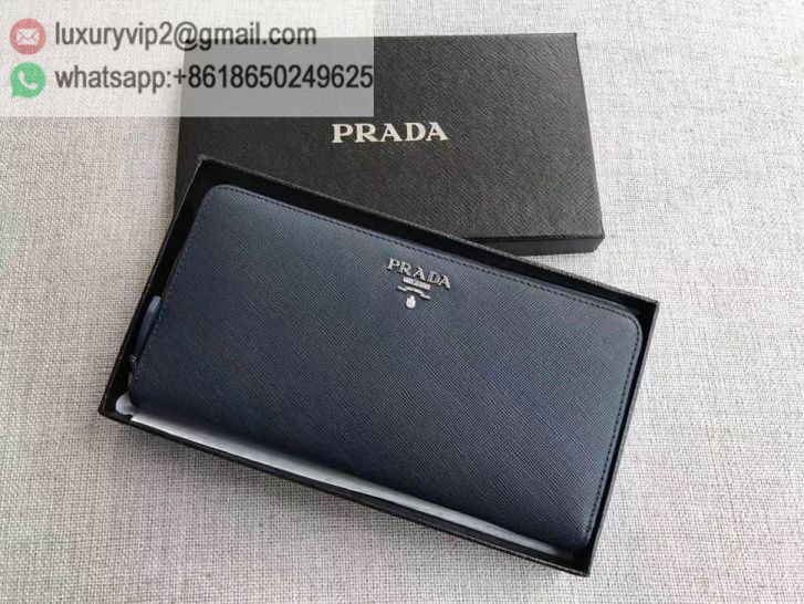 PRADA Navy Zip 1ML506 Men Wallets