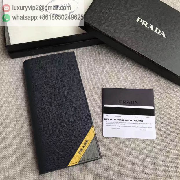 PRADA Navy Mixed 2M0836 Men Wallets