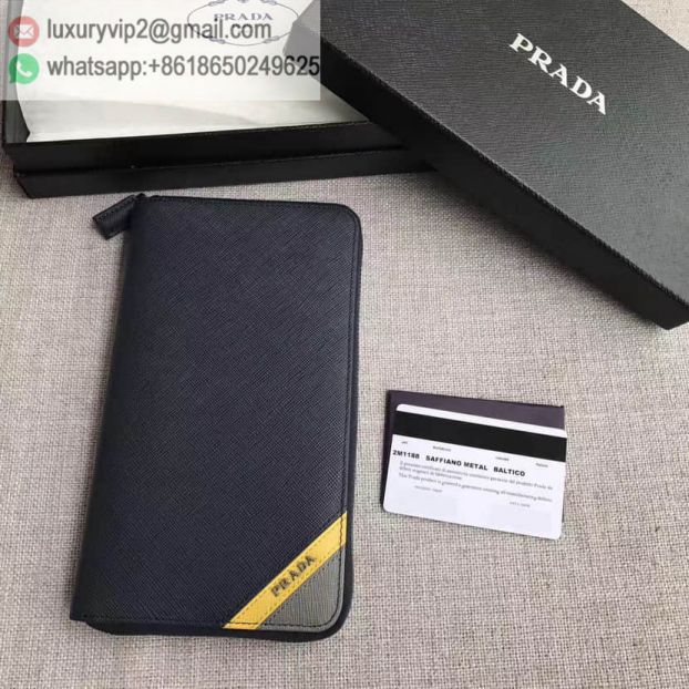 PRADA Navy Mixed 2M1188 Men Wallets