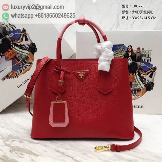 PRADA Leather mini 1BG775 Red Pink Women Tote Bags