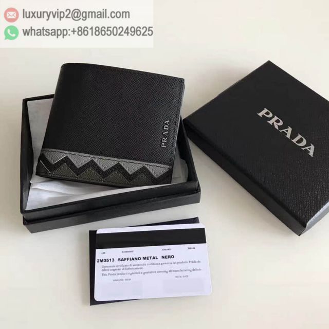 PRADA Black Mixed Short 2M0513 Men Wallets