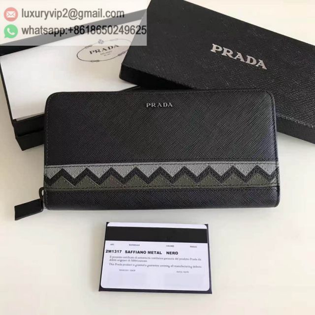 PRADA Black Mixed 2M1317 Men Wallets