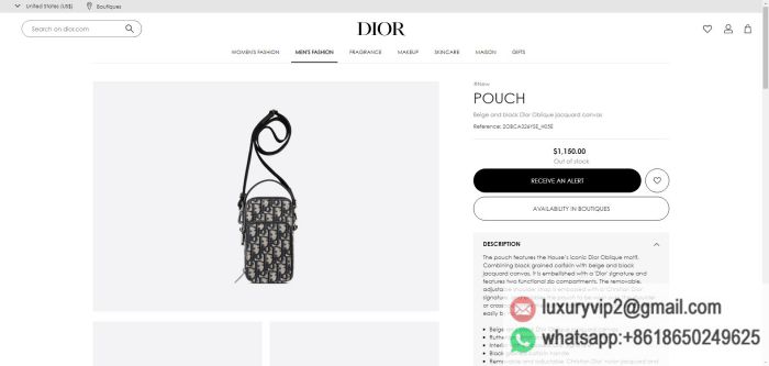 replica men dior bags