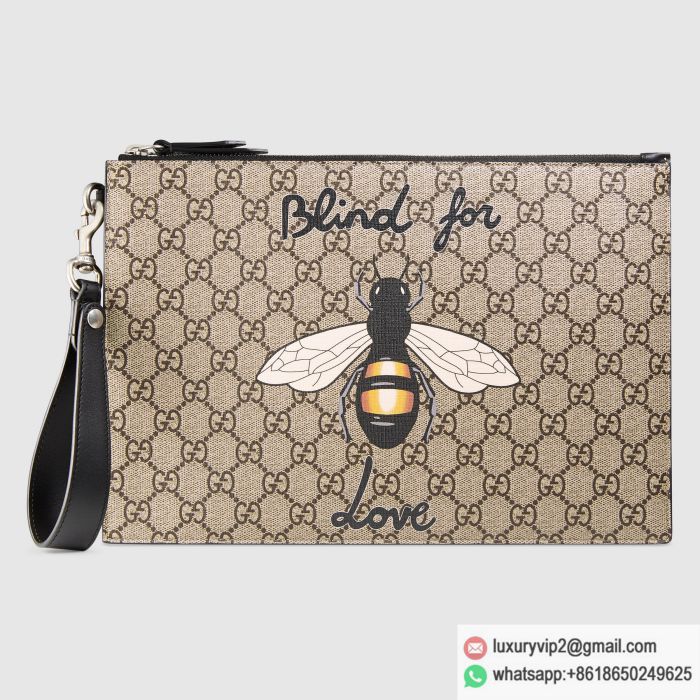 Gucci Bee Print Canvas 473904 9CD1N 8666 Clutch Bags