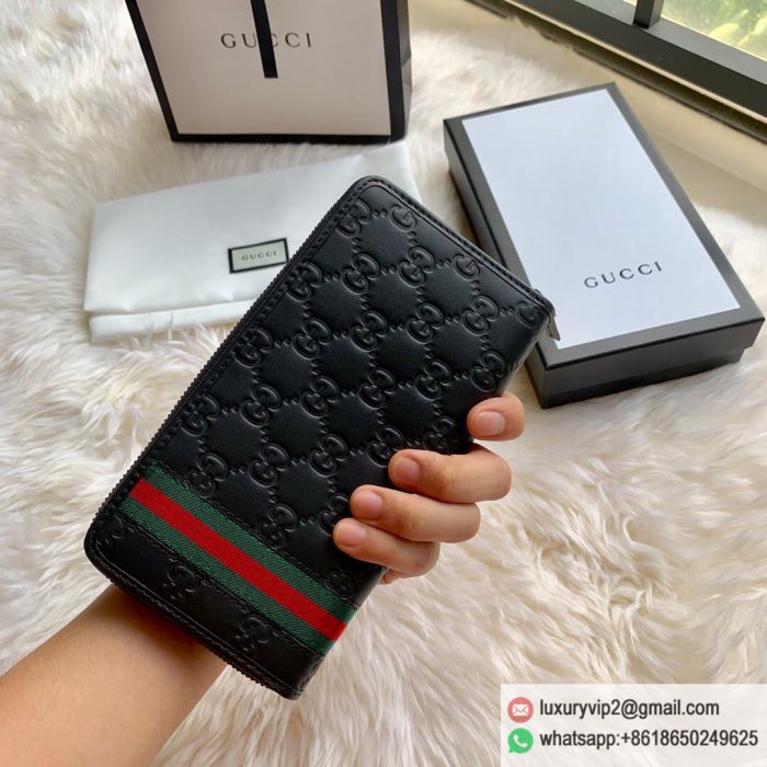 Gucci ssima Leather Zipper 308009 Wallets