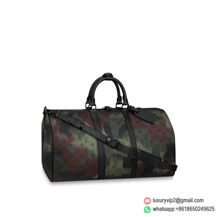 LV M56416 Keepall Bandoulière 50 camo Travel Bags